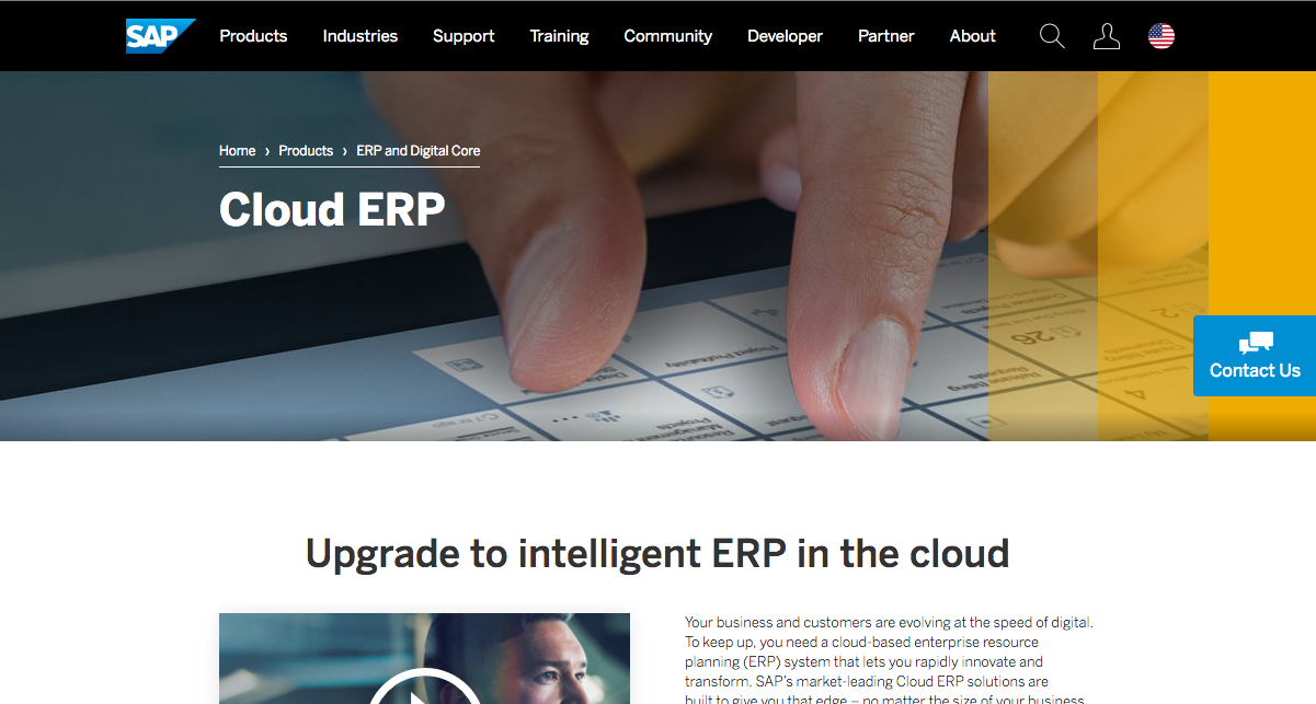 SAP webpage