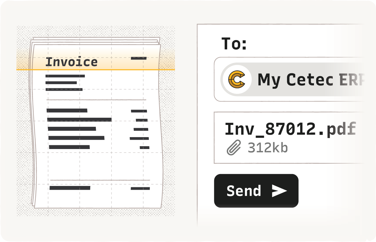 scanning document or email illustration